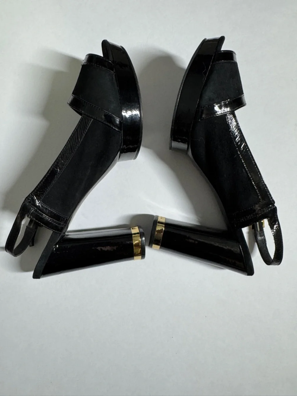 Tory Burch "Gemma" Suede/Patent Leather Women's Slingback Pumps 11M - Picture 7 of 13